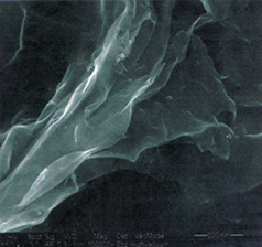 顯微鏡下的奈米礦物能量原素為層狀結構（資料來源：工業技術研究院）